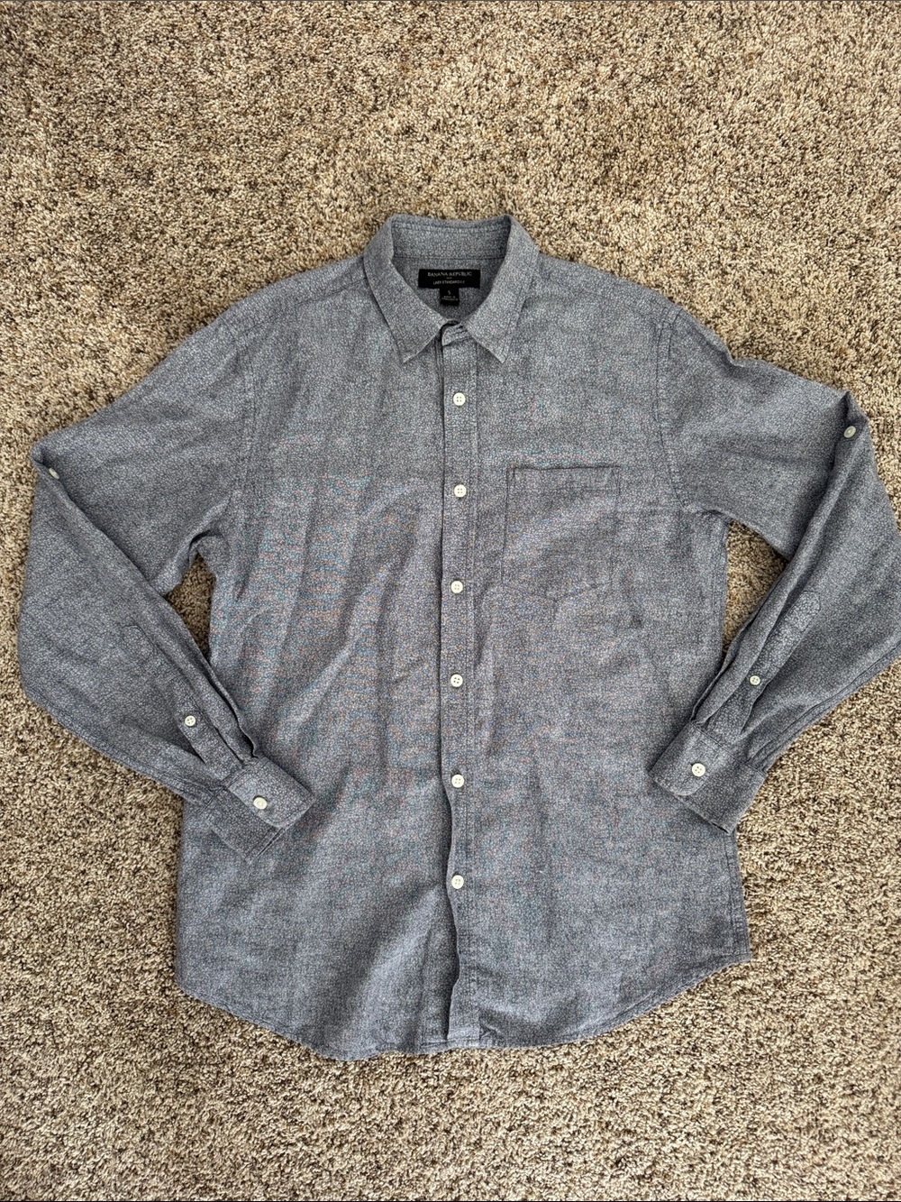 Banana Republic Men's Gray-Blue Button-Down Shirt